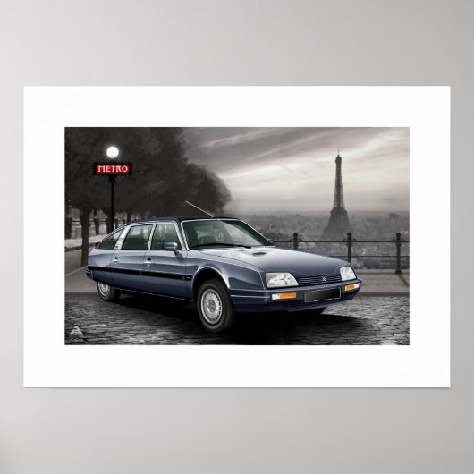 Citroen CX Prestige Turbo 2 Poster Illustratie (Voorkant)