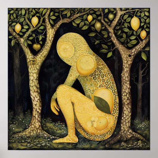 Citroen decoratief schilderij kunst print (Voorkant)