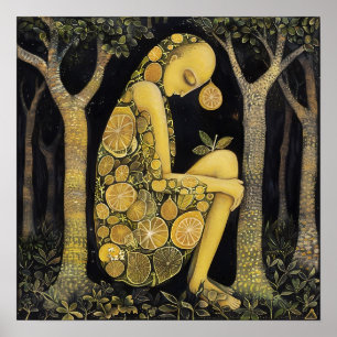 Citroen decoratief schilderij kunst print