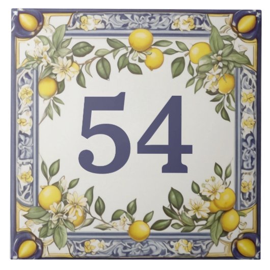  citroen deur huis nummer Bord plaqueteken Tegeltje (Voorkant)