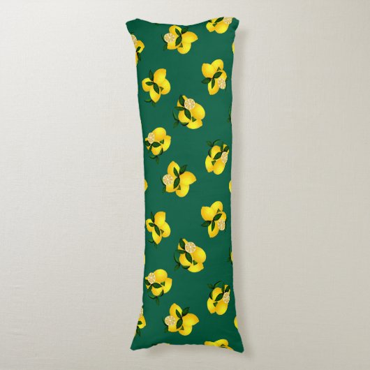 Citroen donkergroen lichaamskussen (Voorkant Verticaal)