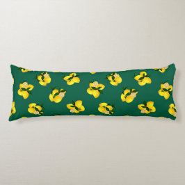 Citroen donkergroen lichaamskussen