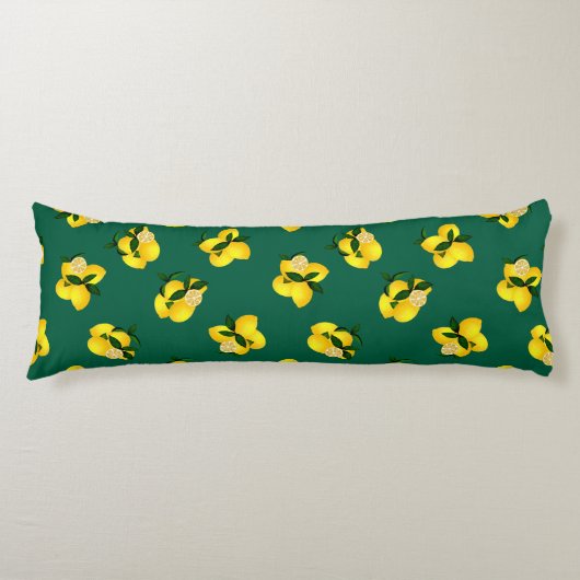 Citroen donkergroen lichaamskussen (Voorkant)