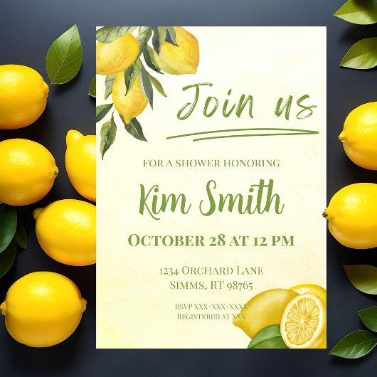 Citroen douche uitnodigingen