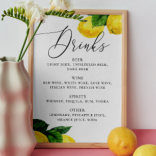 Citroen Drankjes Bord Citrus Botanische Trouw Ba Poster