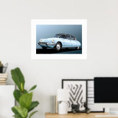 Citroen DS19 Bleek blauw kunstwerk Poster (Thuiskantoor)