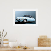 Citroen DS19 Bleek blauw kunstwerk Poster (Keuken)