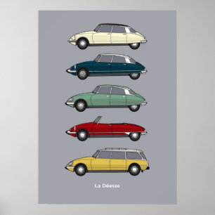 Citroen DS Collectie Kleurenversie Poster