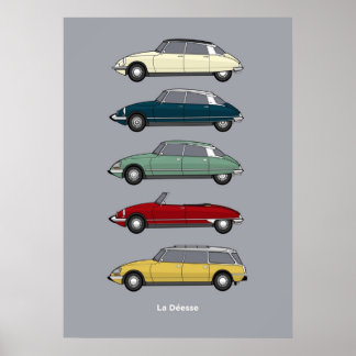 Citroen DS Collectie Kleurenversie Poster