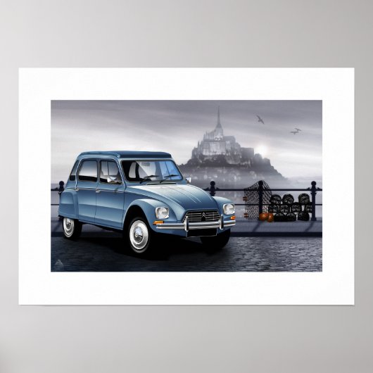 Citroen Dyane Poster illustratie (Voorkant)