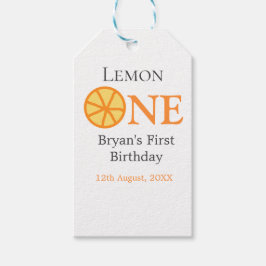 Citroen een gelukkige 1e verjaardag sinaasappel gr cadeaulabel