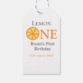 Citroen een gelukkige 1e verjaardag sinaasappel gr cadeaulabel (Achterkant)