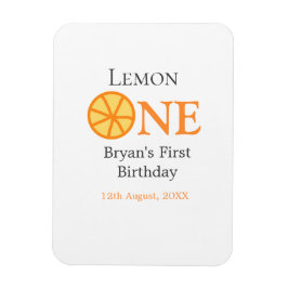 Citroen een gelukkige 1e verjaardag sinaasappel gr magneet
