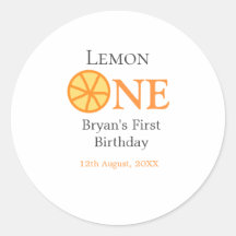 Citroen een gelukkige 1e verjaardag sinaasappel gr