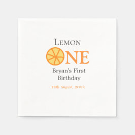 Citroen een gelukkige 1e verjaardag sinaasappel gr servet