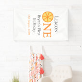 Citroen een gelukkige 1e verjaardag sinaasappel gr spandoek (Insitu)