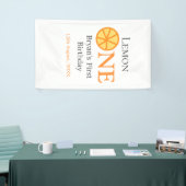 Citroen een gelukkige 1e verjaardag sinaasappel gr spandoek (Beurs)