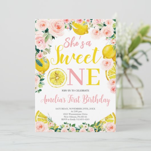 Citroen eerste verjaardag, Citrus verjaardagsfeest Kaart (Staand voorkant)