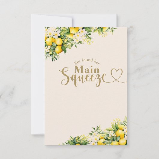 Citroen Elegant Modern Zomer Vrijgezellenfeest Bedankkaart (Achterkant)