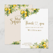 Citroen Elegant Modern Zomer Vrijgezellenfeest Bedankkaart (Voorkant / Achterkant)