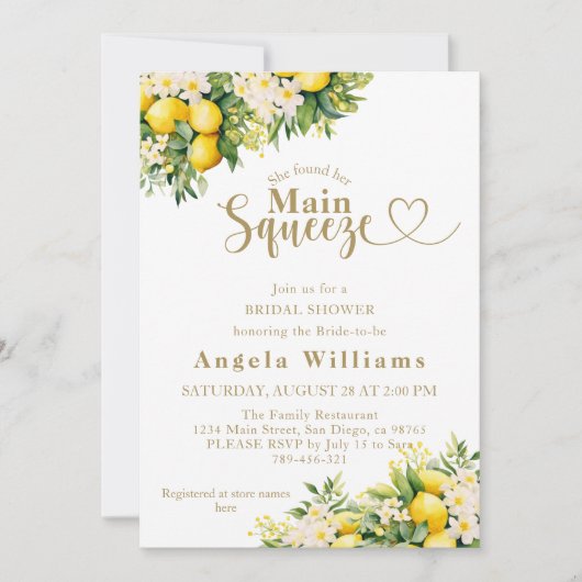 Citroen Elegant Modern Zomer Vrijgezellenfeest Kaart (Voorkant)