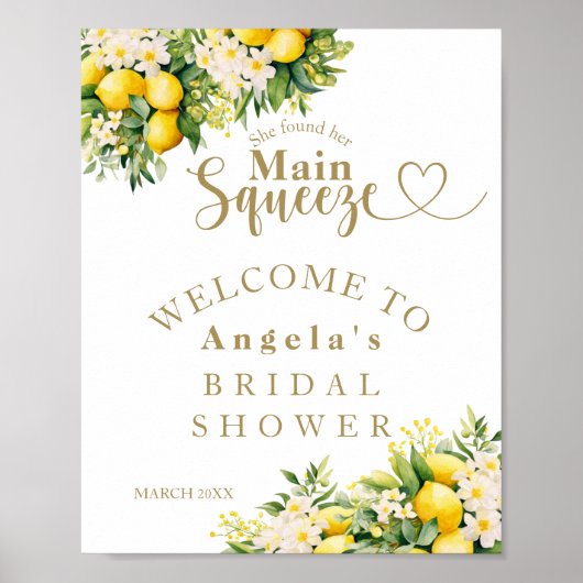 Citroen Elegant Modern Zomer Vrijgezellenfeest Poster (Voorkant)