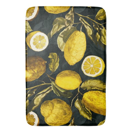 Citroen en blad patroon V Badmat (Voorkant Verticaal)