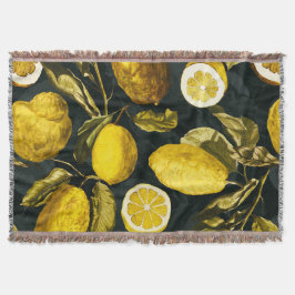 Citroen en blad patroon V Deken