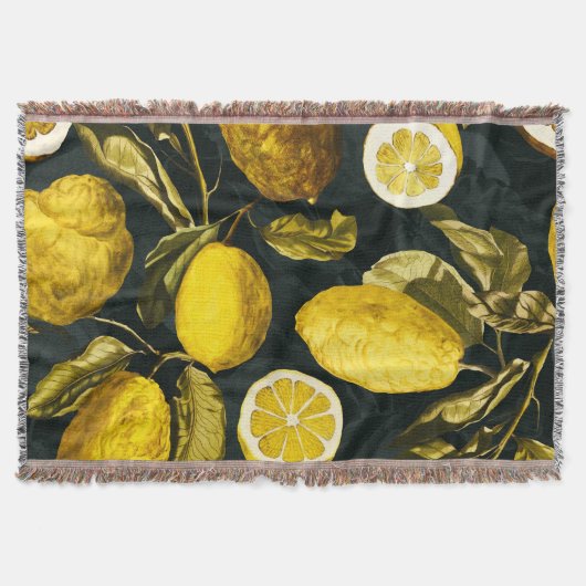 Citroen en blad patroon V Deken (Voorkant)