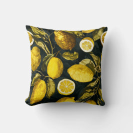 Citroen en blad patroon V Kussen