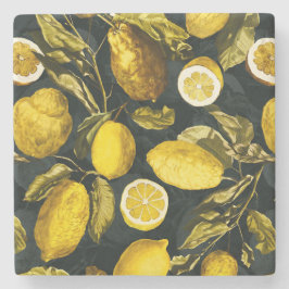 Citroen en blad patroon V Stenen Onderzetter