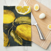 Citroen en blad patroon V Theedoek (Quarter Fold)