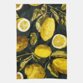 Citroen en blad patroon V Theedoek (Verticaal)