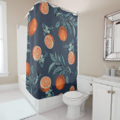 Citroen en blad patroon VI Douchegordijn (In situ)