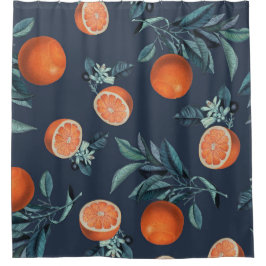Citroen en blad patroon VI Douchegordijn