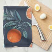 Citroen en blad patroon VI Theedoek (Quarter Fold)