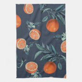 Citroen en blad patroon VI Theedoek (Verticaal)