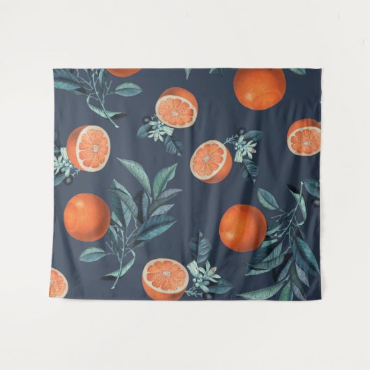 Citroen en blad patroon VI Wandkleed (Voorkant (horizontaal))