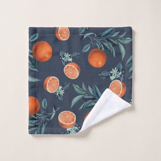 Citroen en blad patroon VI Washandje (Wasdoekje)