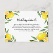 Citroen en bladeren Bruiloft Details Info Bijlage (Voorkant)