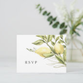 Citroen en bladeren chique bruiloft RSVP Briefkaart (Staand voorkant)