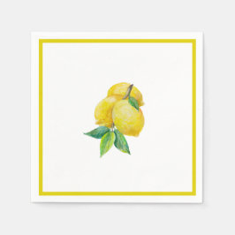 Citroen en bladeren Cocktail Servet