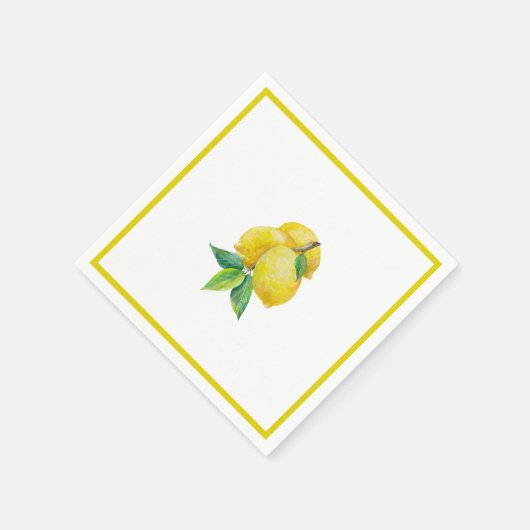 Citroen en bladeren Cocktail Servet (Hoek)
