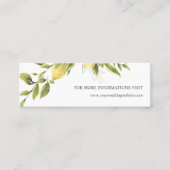 Citroen en bladeren Gele Bruiloft Website Mini Visitekaartje (Voorkant)