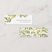 Citroen en bladeren Patroon Bruiloft Website Mini Visitekaartje (Voorkant / Achterkant)