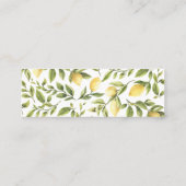 Citroen en bladeren Patroon Bruiloft Website Mini Visitekaartje (Achterkant)