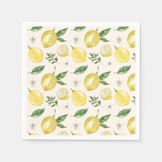 Citroen en Bladeren Patroon Servetten (Voorkant)