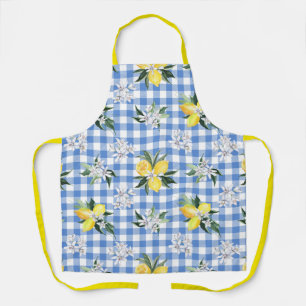 Citroen en Blauw Gingham Schort voor de Zomer