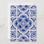 Citroen en blauwe Spaanse tegel uitnodiging (Achterkant)