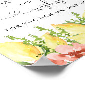 Citroen en bloemen advies voor de bruid en bruideg poster (Hoek)